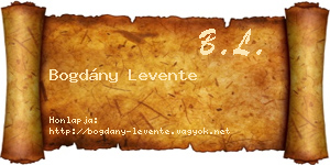 Bogdány Levente névjegykártya